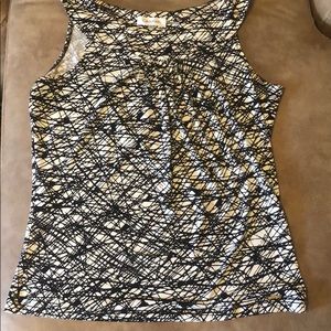 Black and white patterned blouse